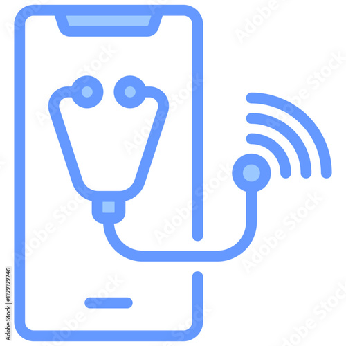 Remote Patient Monitoring Blue Icon