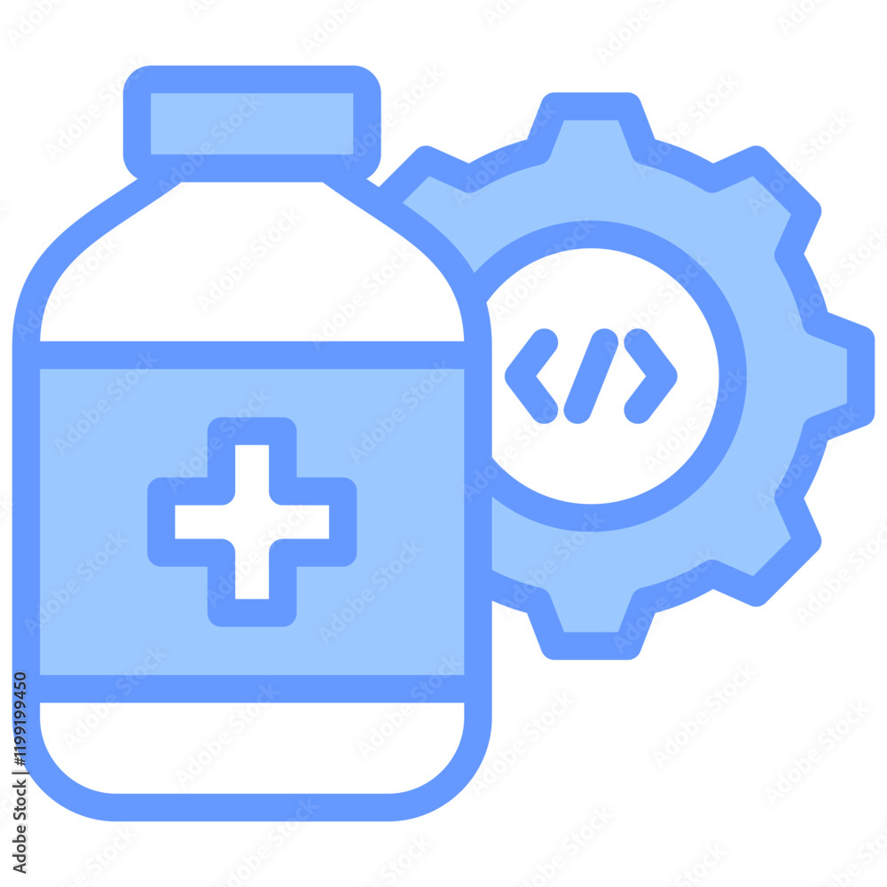 Medication Management System Blue Icon Medication Management System Blue Icon