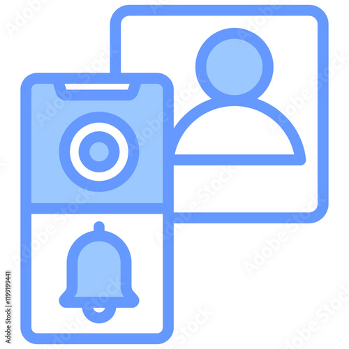 Video Doorbell Blue Icon
