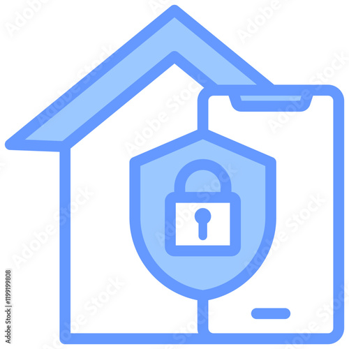 Home Safety Device Blue Icon