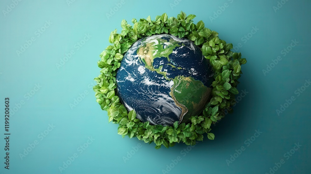 A globe surrounded by green foliage, symbolizing Earth and environmental awareness. A globe surrounded by green foliage, symbolizing Earth and environmental awareness.
