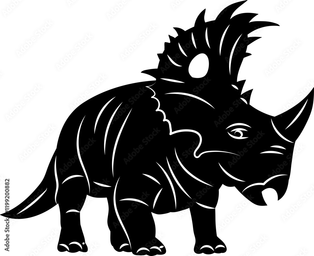 Fototapeta premium dinosaur with tusk silhouette vector