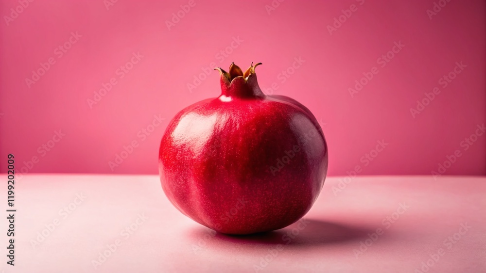 Silhouette Pomegranate Fruit Minimalist Pastel Pink Background Stock Photo Silhouette Pomegranate Fruit Minimalist Pastel Pink Background Stock Photo