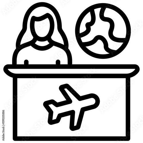 Travel Agent Female Icon