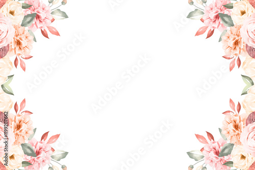 Wallpaper Mural Watercolor flowers frame, background for design. Torontodigital.ca