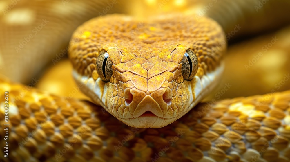 Close-up of a Golden Snake's Head Close-up of a Golden Snake's Head
