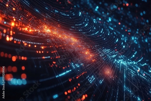 Futuristic abstract technology display digital environment data visualization tech concept dynamic viewpoint modern design
