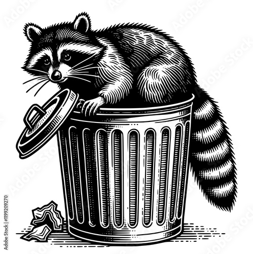 Trash Panda Raccoon Illustration