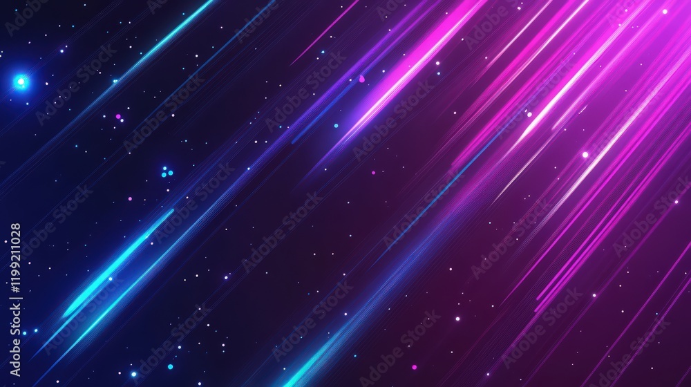 Obraz premium Dynamic Abstract Background with Neon Streaks and Cosmic Particle Effect
