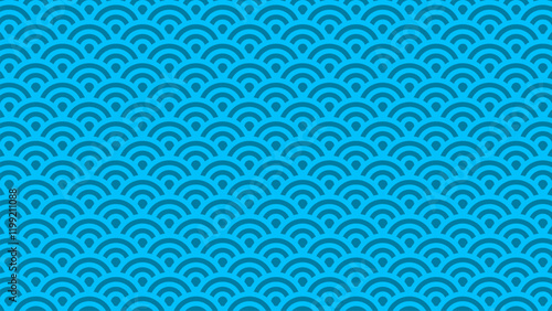 Geometric Cloud and Ripple background. Japanese Cloud and Wave Motif Pattern background. Abstract Waves and Cloud Motif Background. 