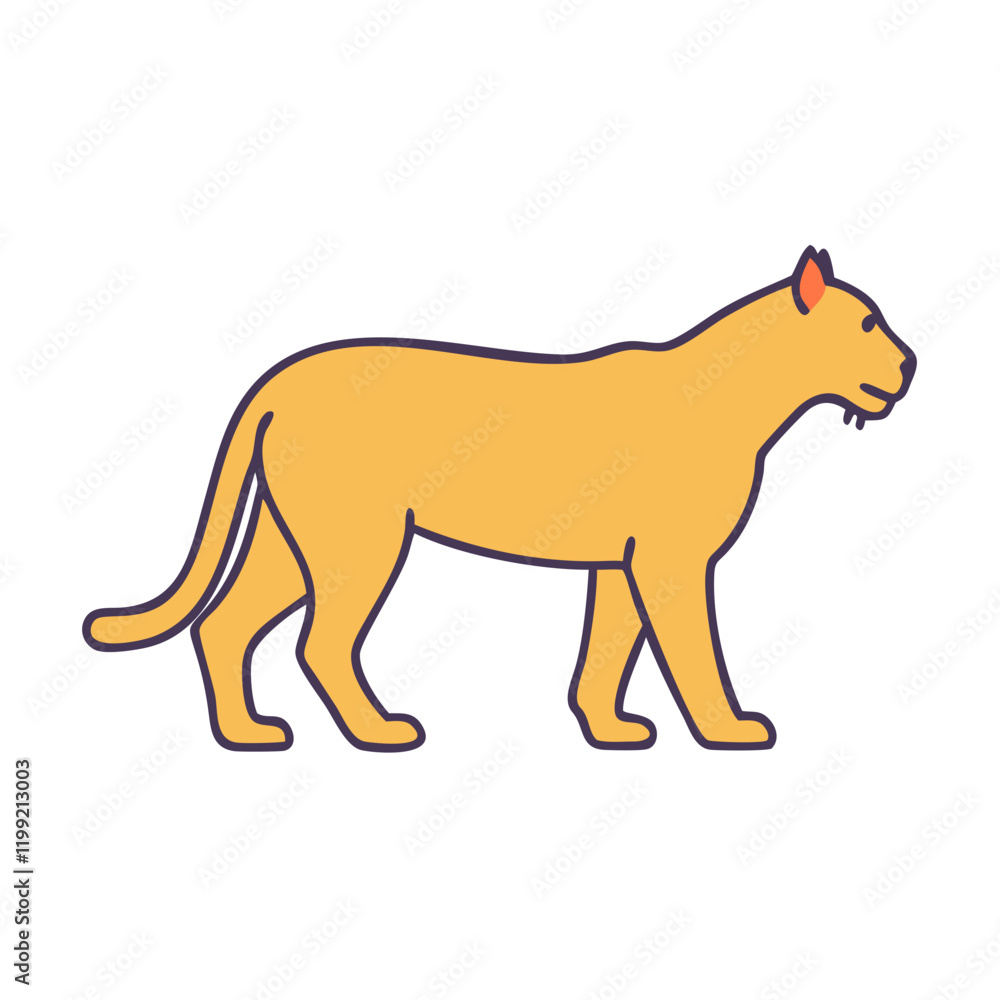 Obraz premium mountain lion silhouette icon, mountain lion silhouette vector illustration-simple illustration of mountain lion silhouette, perfect for mountain lion silhouette logos and themed design 