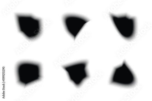 Halftone abstract shape Background Set