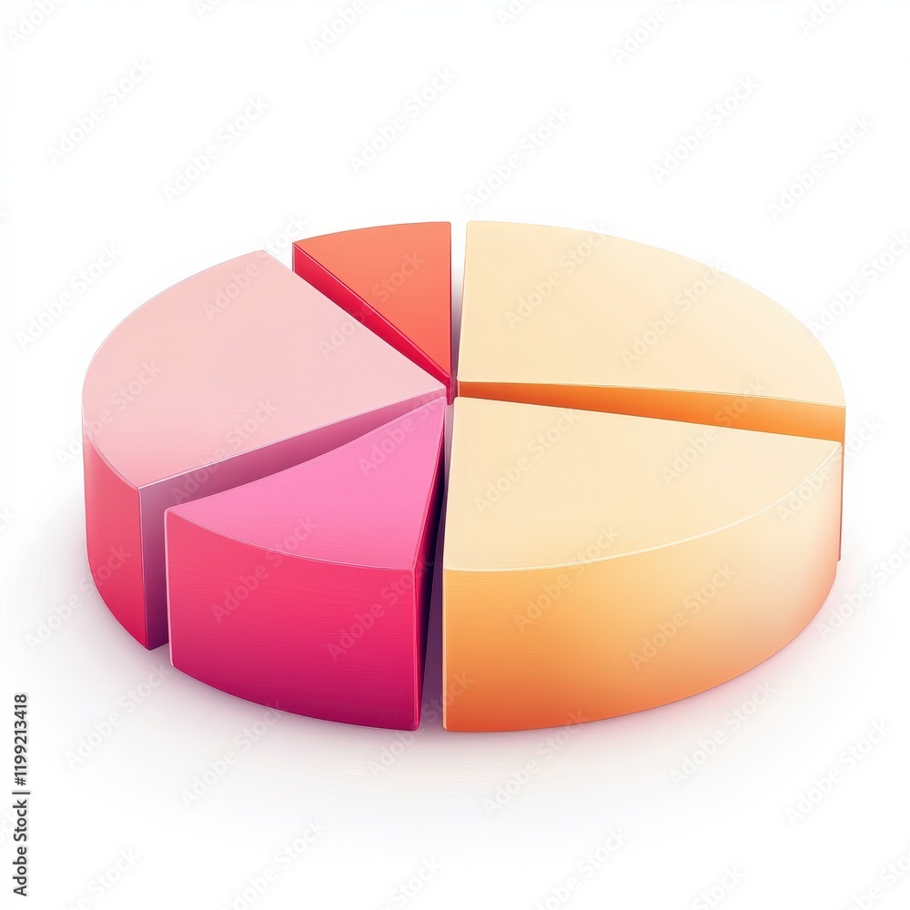 Obraz premium financial benefits budget optimization concept. Colorful pie chart with segmented sections representing data visualization and analysis.