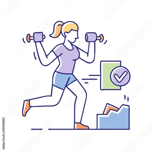 fitness goal achievement icon, fitness goal achievement vector illustration-simple illustration of fitness goal achievement, perfect for fitness goal achievement logos and themed design 