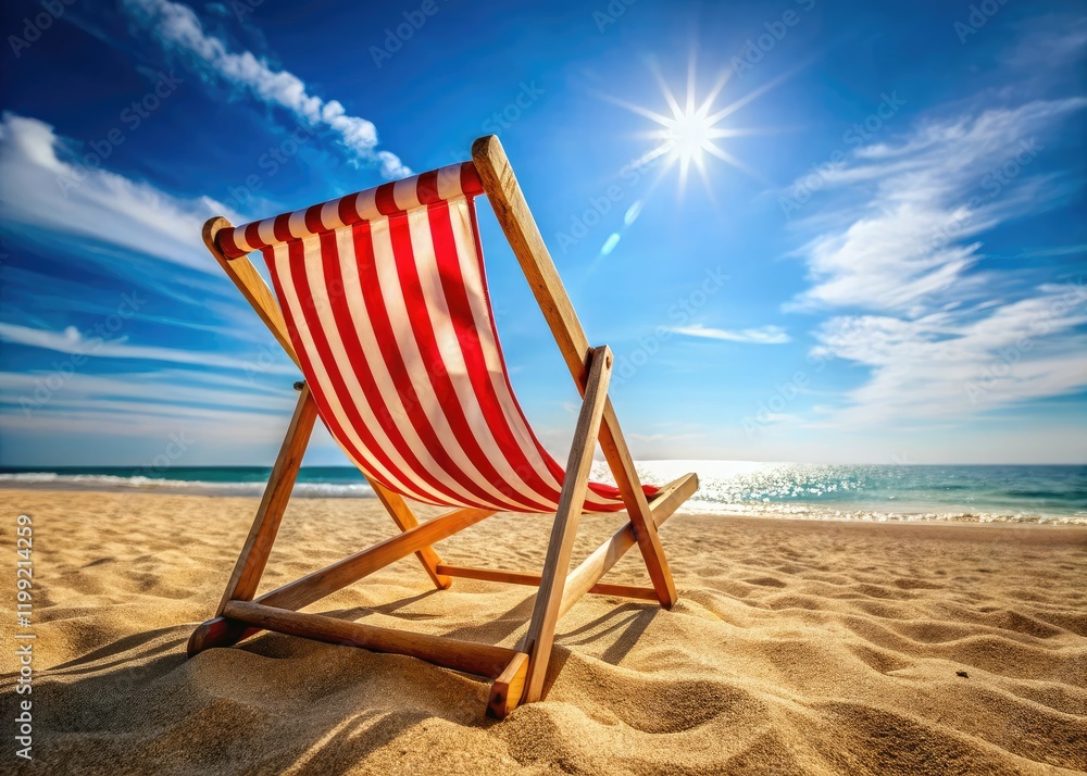 Red and White Striped Beach Chair Macro Photography, Summer Travel Red and White Striped Beach Chair Macro Photography, Summer Travel
