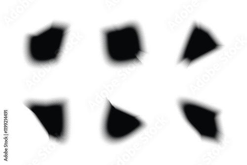 Halftone abstract shape Background Set