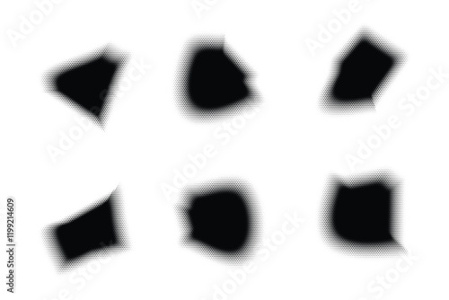 Halftone abstract shape Background Set