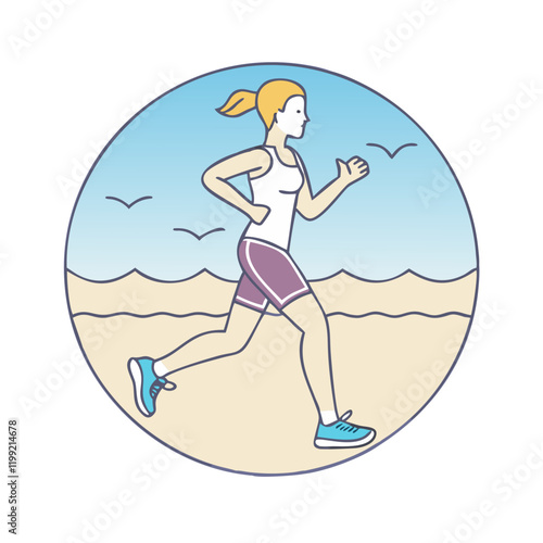 jogging at the beach icon, jogging at the beach vector illustration-simple illustration of jogging at the beach, perfect for jogging at the beach logos and themed design  photo