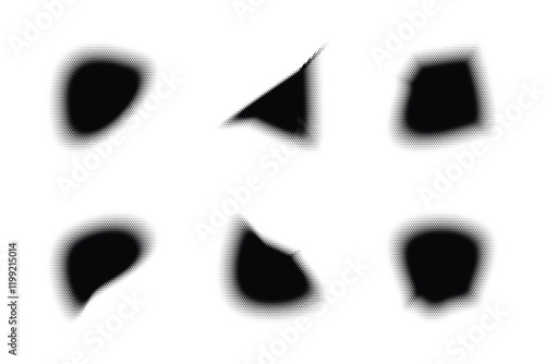 Halftone abstract shape Background Set