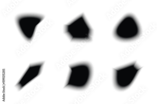 Halftone abstract shape Background Set