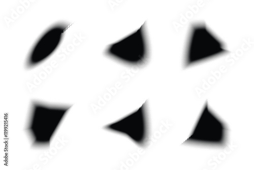 Halftone abstract shape Background Set