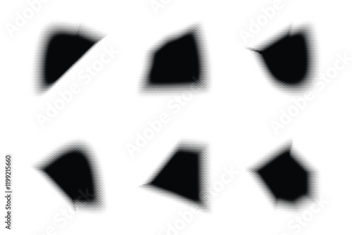 Halftone abstract shape Background Set