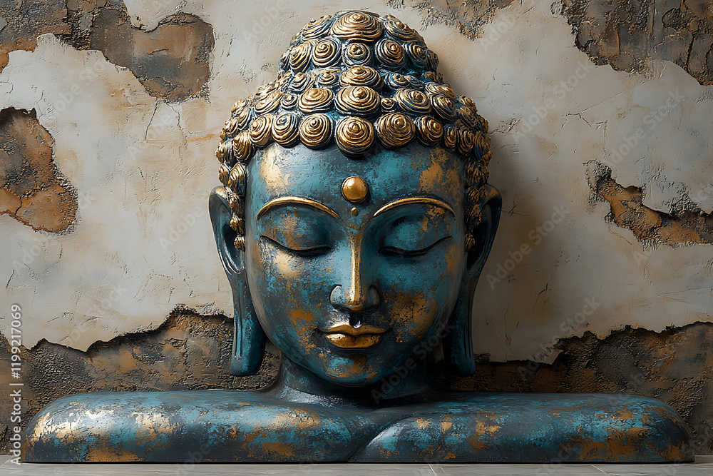 Abstract Buddha depicted through geometric shapes, modern and spiritual concept, minimalistic design with calming tones.
Abstract Buddha depicted through geometric shapes, modern and spiritual concept, minimalistic design with calming tones.
