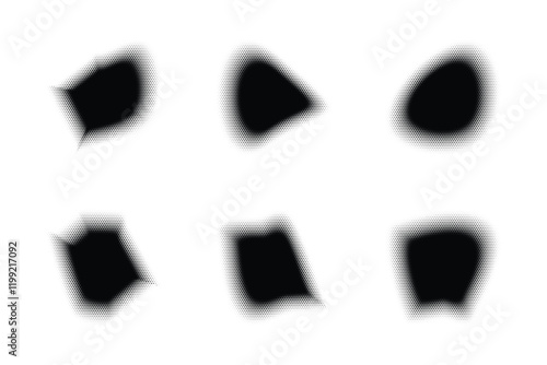 Halftone abstract shape Background Set