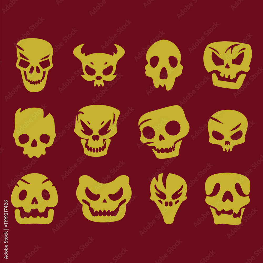 Fototapeta premium skull hand drawn collection