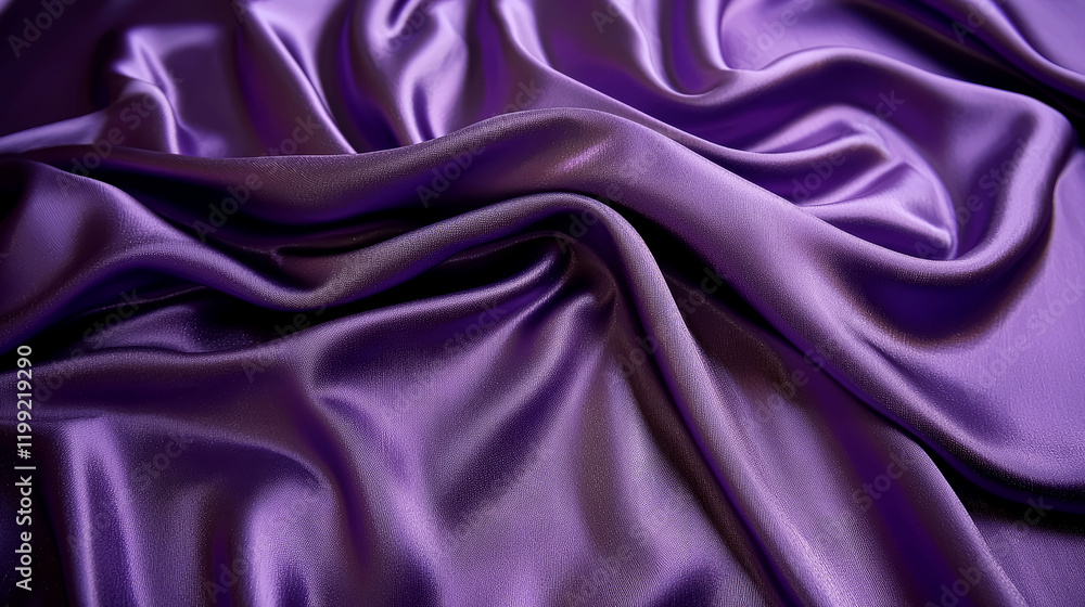 Obraz premium Luxurious Purple Silk Fabric Texture: Elegant Drape and Smooth Satin Surface. Rich Color and Glossy Sheen for Design Backgrounds