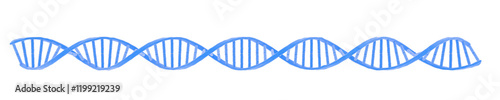 Nucleic acid. DNA. Double helix. Isolated. Strand. Transparent background. 3d illustration.