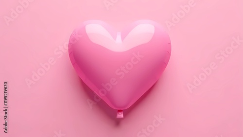 Wallpaper Mural Pink heart shaped balloon on pink background. Valentine's Day concept. Flat layer, top view Torontodigital.ca