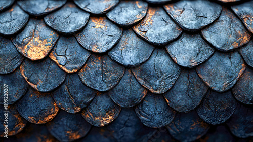 Wallpaper Mural Close-up texture of black dragon scales with intricate details. Abstract fantasy-inspired design element for creative projects Torontodigital.ca