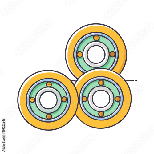 skateboard bearings icon, skateboard bearings vector illustration-simple illustration of skateboard bearings, perfect for skateboard bearings logos and themed design 