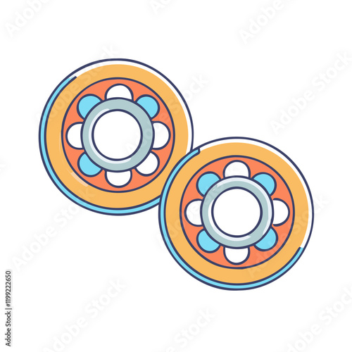 skateboard bearings icon, skateboard bearings vector illustration-simple illustration of skateboard bearings, perfect for skateboard bearings logos and themed design 