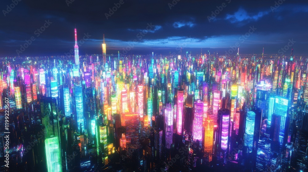 Obraz premium Neon Cityscape 