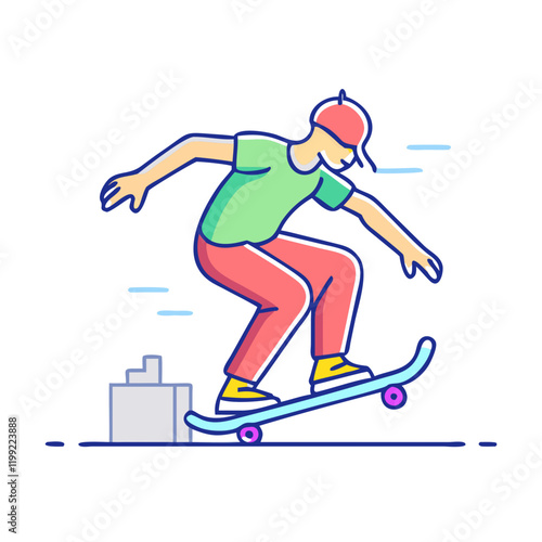 skater performing a grind icon, skater performing a grind vector illustration-simple illustration of skater performing a grind, perfect for skater performing a grind logos and themed design 