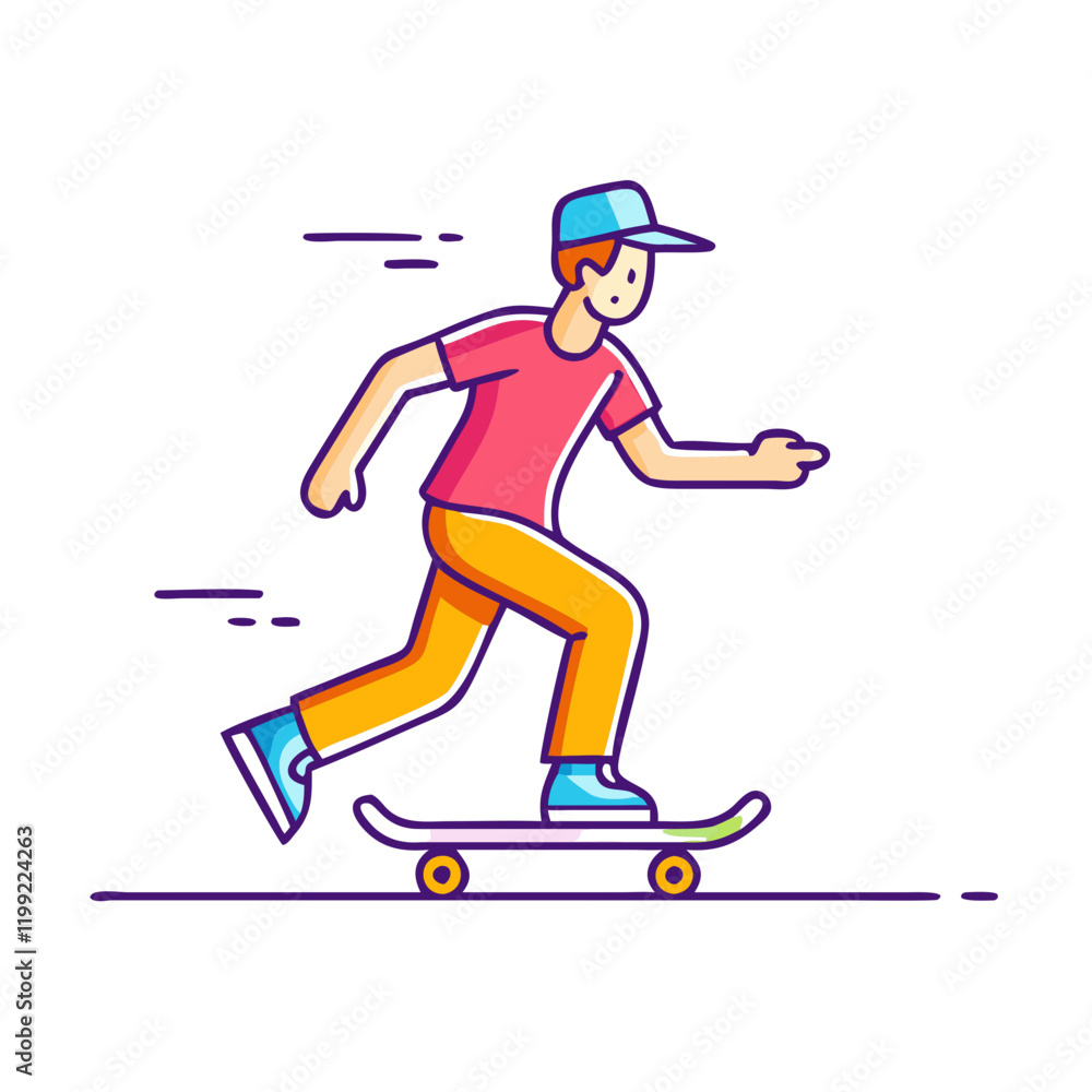 Fototapeta premium street skater icon, street skater vector illustration-simple illustration of street skater, perfect for street skater logos and themed design 