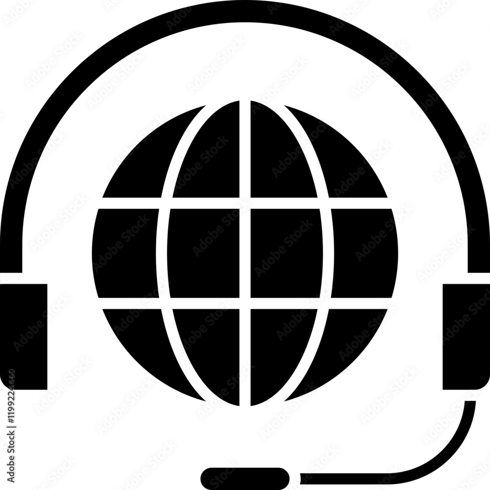 Worldwide Support icon single vector illustration Worldwide Support icon single vector illustration