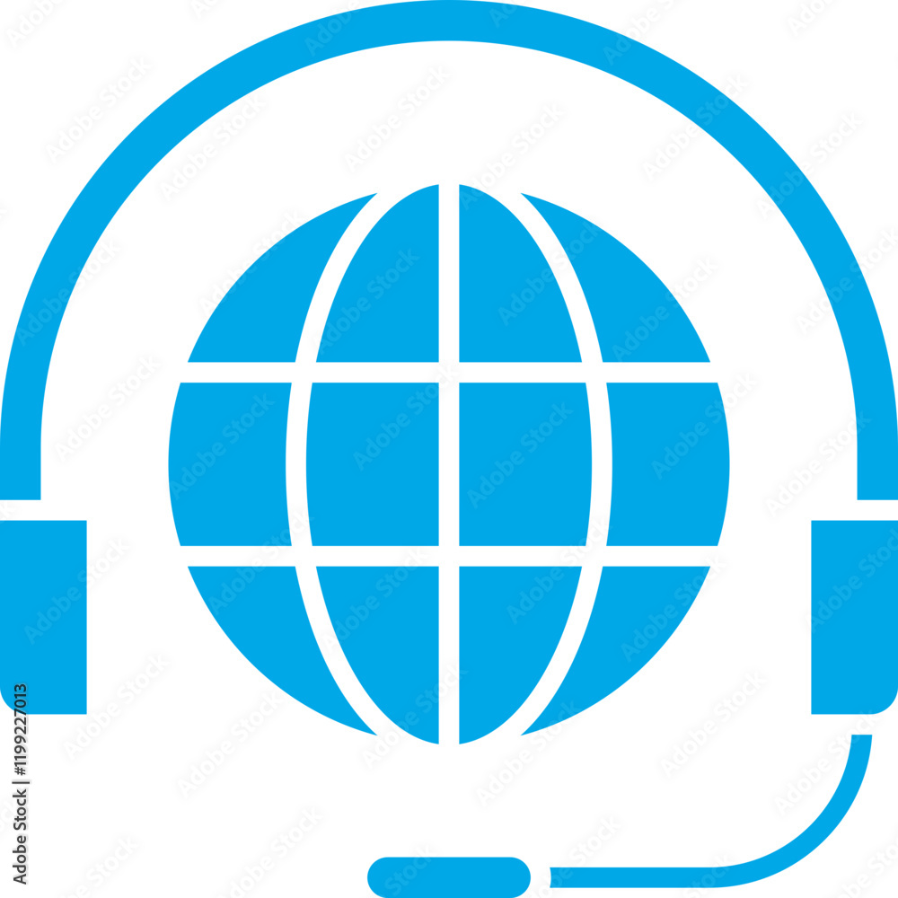Worldwide Support icon single vector illustration Worldwide Support icon single vector illustration