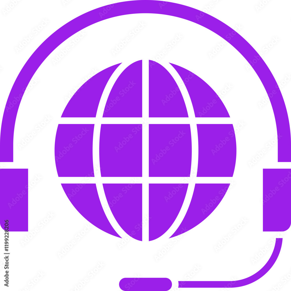 Worldwide Support icon single vector illustration Worldwide Support icon single vector illustration