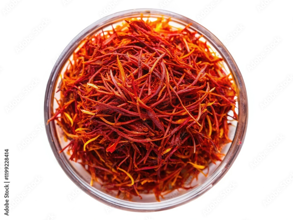 Naklejka premium Saffron Leaves Top View Isolated on Transparent Background - AI Photo