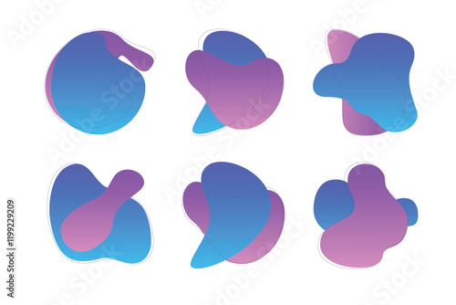 Abstract Blobs contemporary aesthetic liquid shapes, organic shapes, random blobs, Fluid Liquid Shape V1 50 SET 1