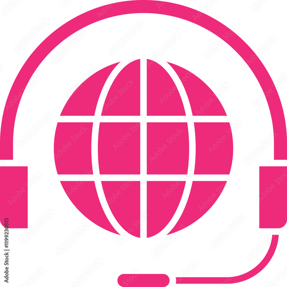 Worldwide Support icon single vector illustration Worldwide Support icon single vector illustration