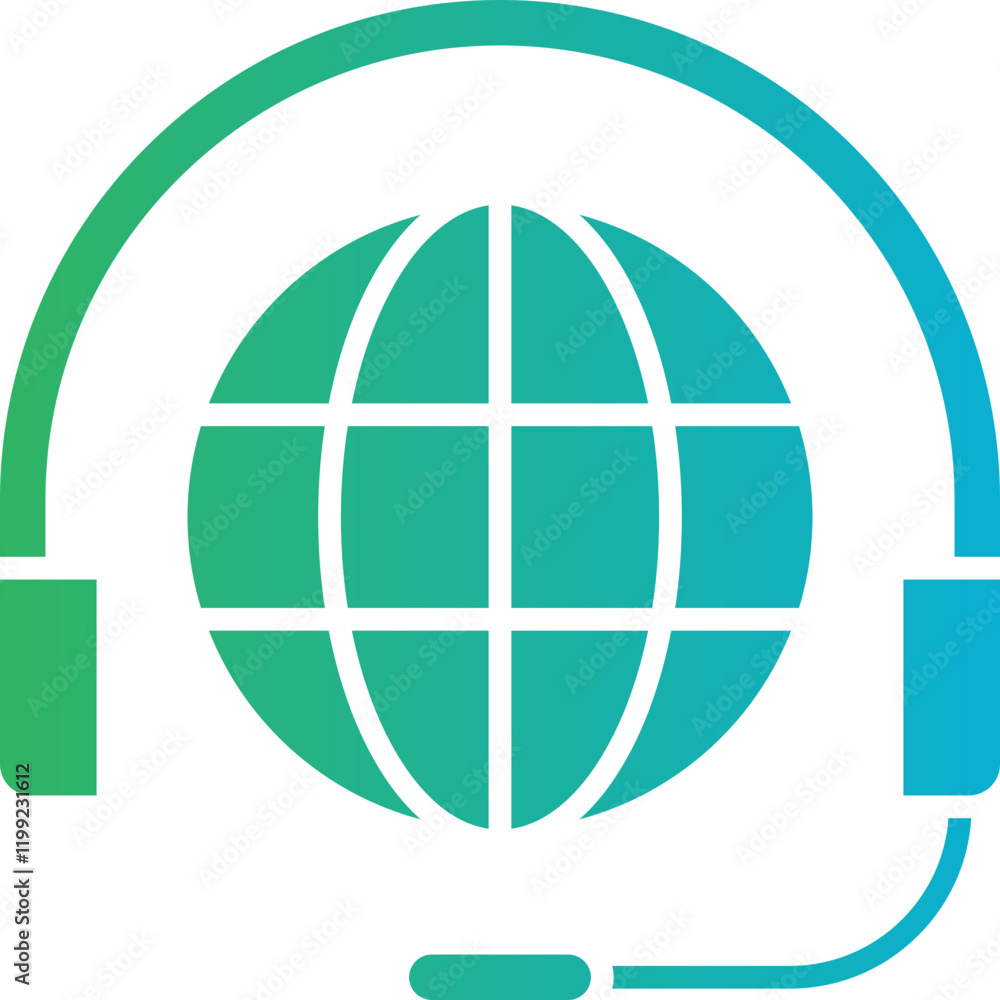 Worldwide Support icon single vector illustration