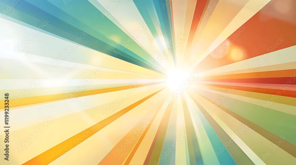 Obraz premium Abstract Colorful Rays Converging Towards Bright Light