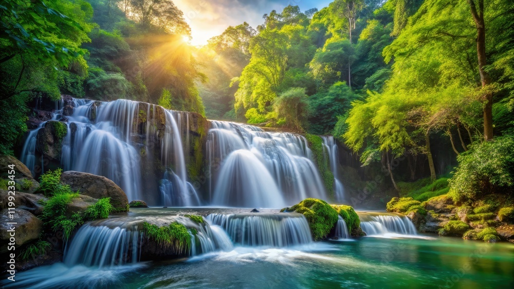 Serene Waterfall Forest Photography, Beautiful Waterfall, Nature Photography, Forest Scene, Peaceful Waterfall Serene Waterfall Forest Photography, Beautiful Waterfall, Nature Photography, Forest Scene, Peaceful Waterfall