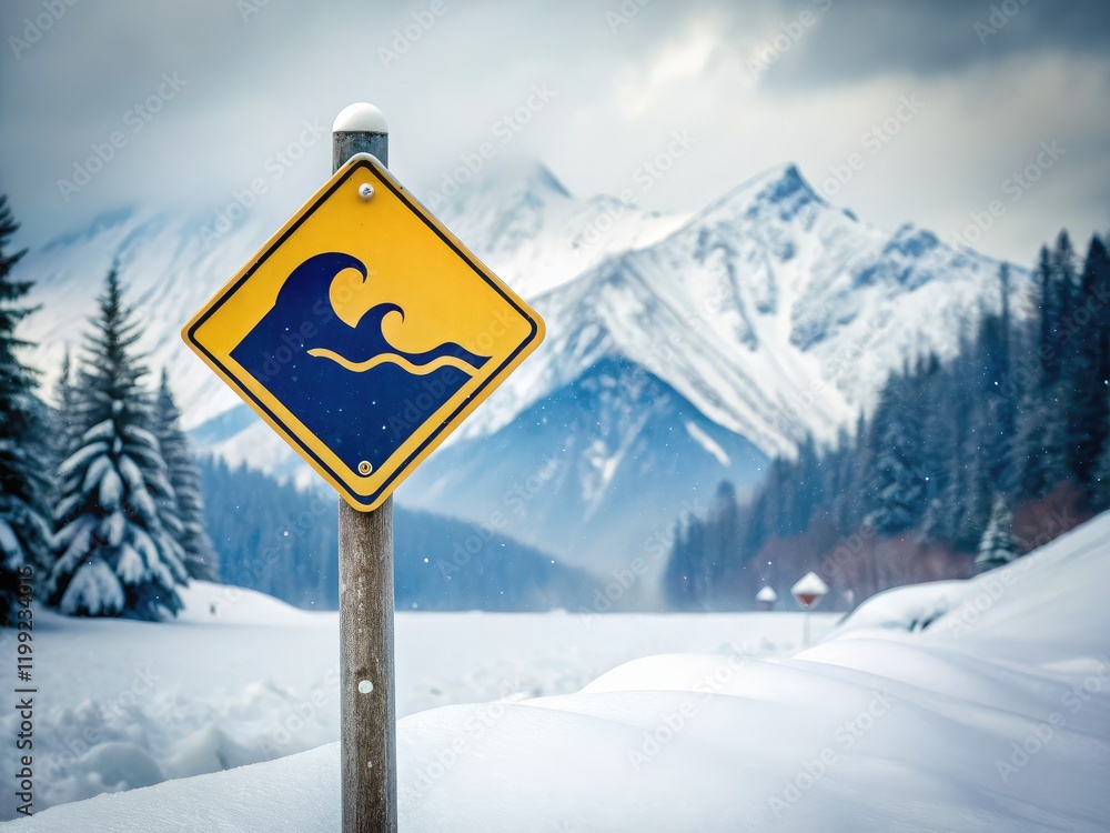Seward Alaska Tsunami Evacuation Route Winter Snow Minimalist Seward Alaska Tsunami Evacuation Route Winter Snow Minimalist