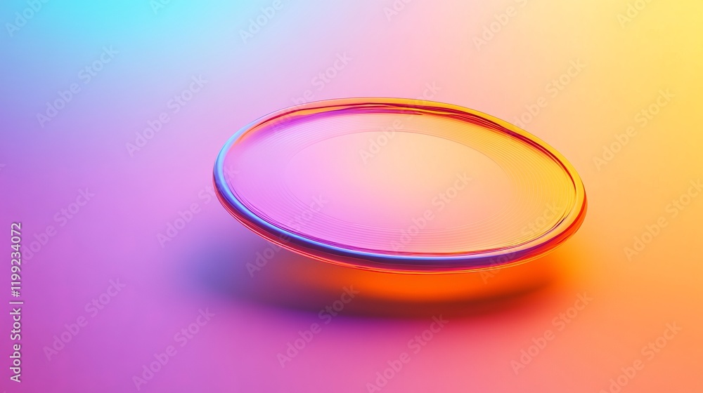 A frisbee disk illustrated on a vibrant colored background A frisbee disk illustrated on a vibrant colored background