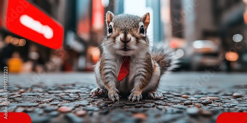 A dapper squirrel in the city